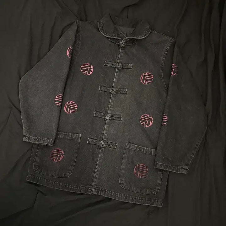 [BUNJANG] Vintage Kungfu Garment Wash Denim Jacket / 빈티지 쿵푸 가먼트워시 데님 자켓