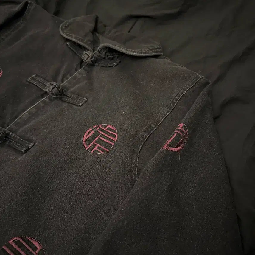 [BUNJANG] Vintage Kungfu Garment Wash Denim Jacket / 빈티지 쿵푸 가먼트워시 데님 자켓