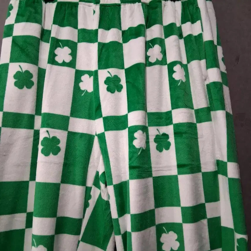 [BUNJANG] Clover Pattern Sleep Pants / 체크 클로버 패턴 수면 잠옷 바지