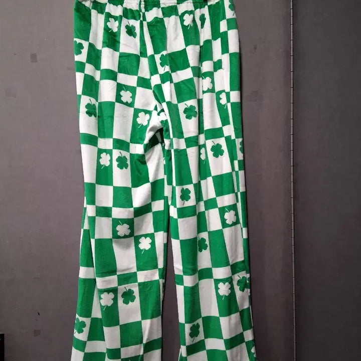 [BUNJANG] Clover Pattern Sleep Pants / 체크 클로버 패턴 수면 잠옷 바지