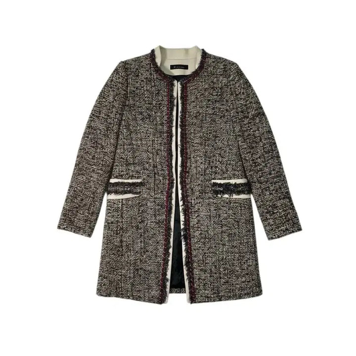 [BUNJANG] ITZY Y2K Tweed Long Coat (Gray) / [88-95/55~66] 잇미샤 Y2K 트위드 노카라 롱 코트 그레이