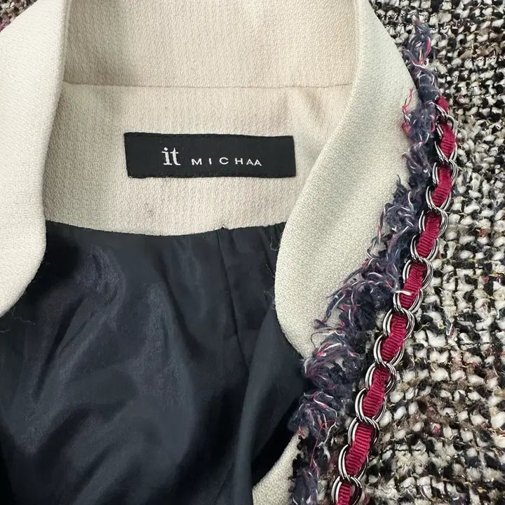 [BUNJANG] ITZY Y2K Tweed Long Coat (Gray) / [88-95/55~66] 잇미샤 Y2K 트위드 노카라 롱 코트 그레이