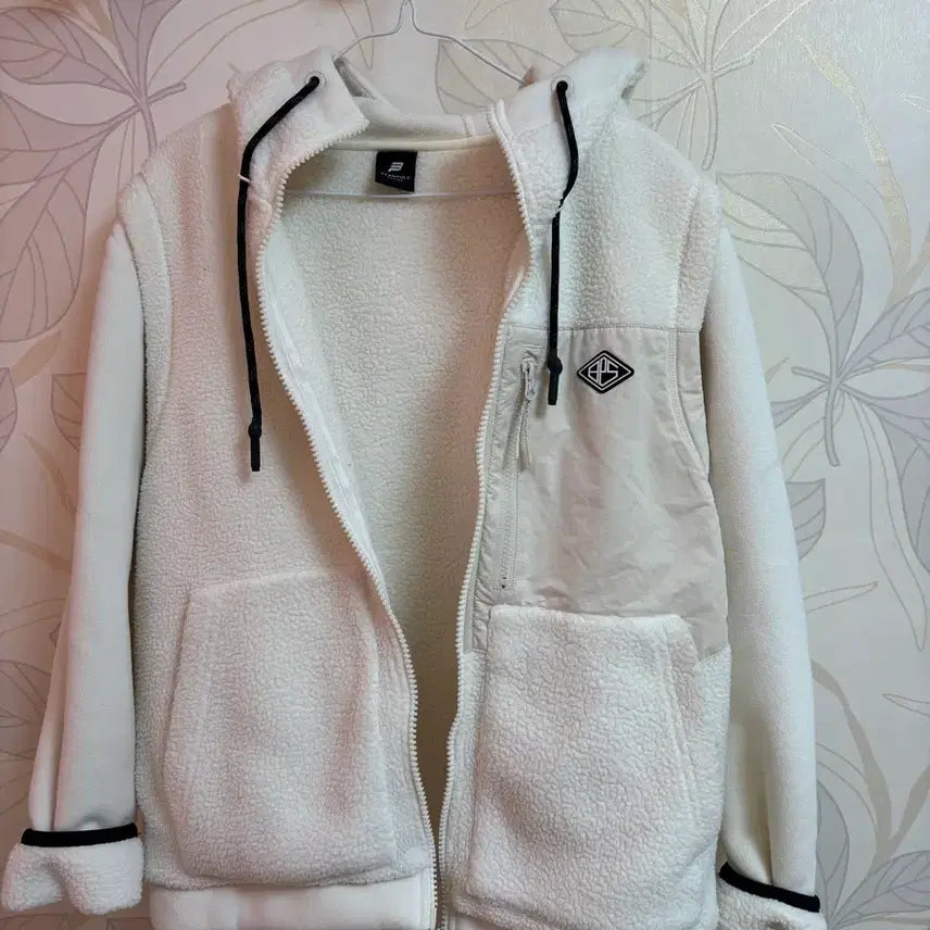 [BUNJANG] Beanpole Sports White Fleece Zip-up Jacket / 빈폴스포츠 흰색 뽀글이 플리스 집업