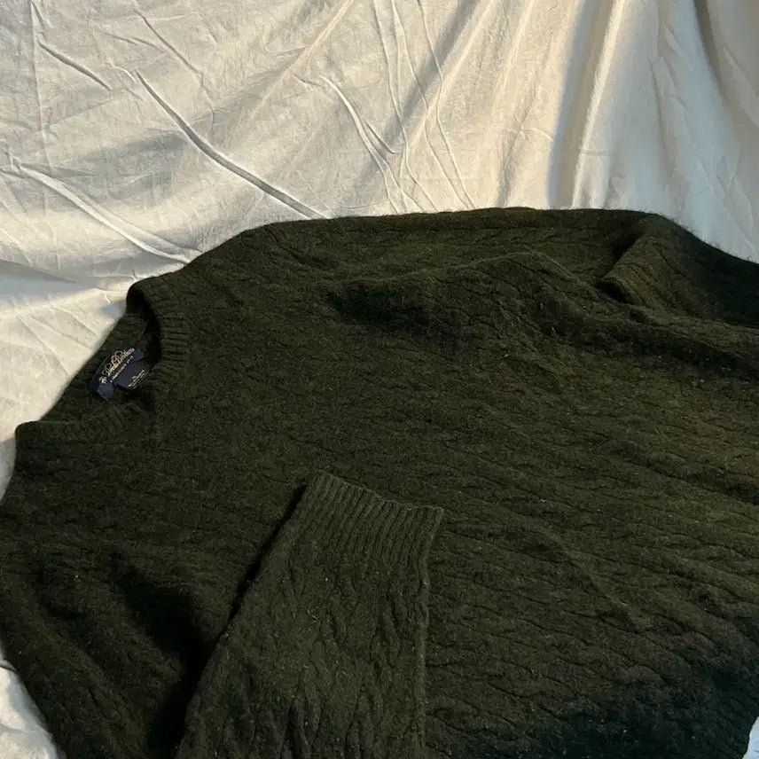 [BUNJANG] Brooks Brothers Olive Cable Knit Sweater / 브룩스 브라더스 올리브 케이블 니트