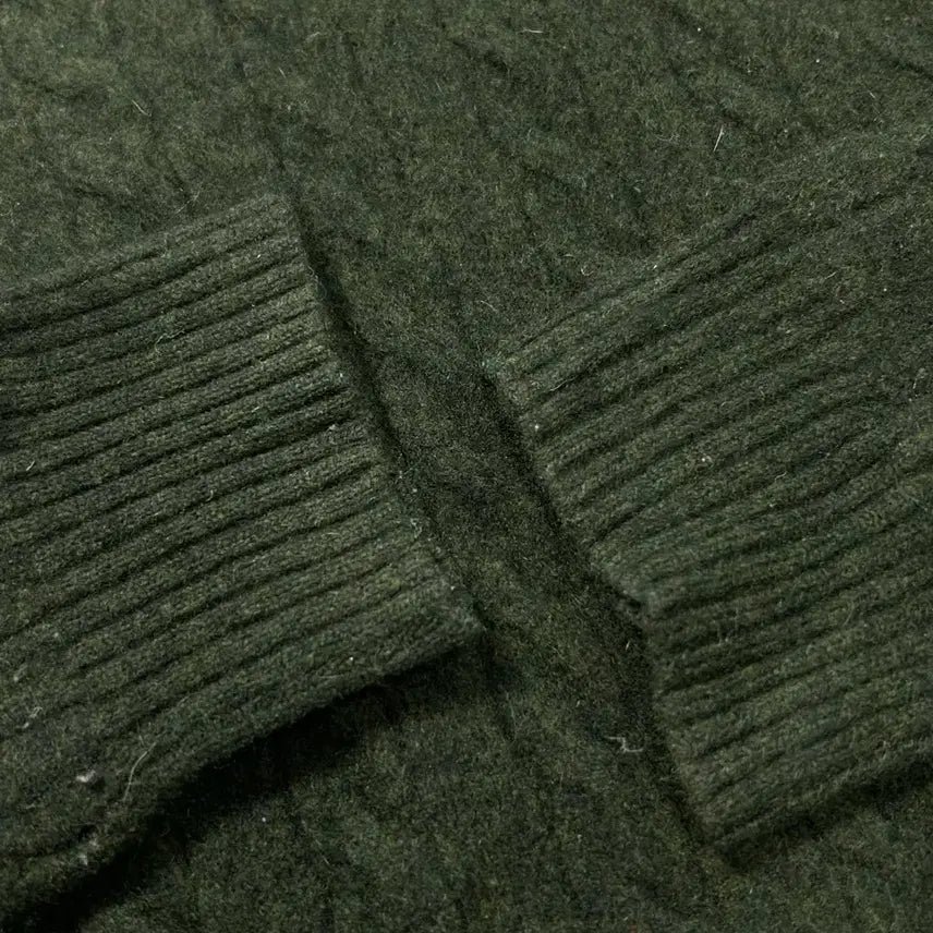 [BUNJANG] Brooks Brothers Olive Cable Knit Sweater / 브룩스 브라더스 올리브 케이블 니트