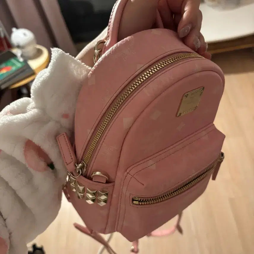 [SOLD OUT] MCM 정품 핑크 미니 백팩 가방 지뢰계