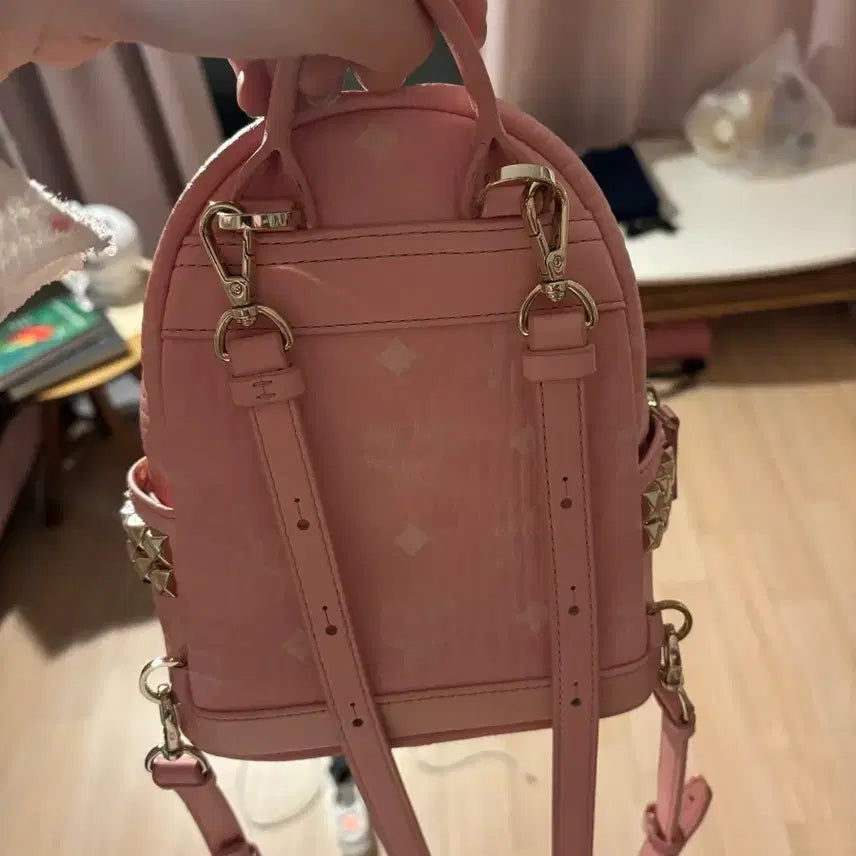[SOLD OUT] MCM 정품 핑크 미니 백팩 가방 지뢰계