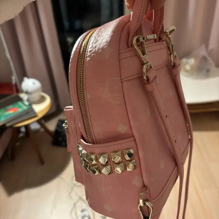 [SOLD OUT] MCM 정품 핑크 미니 백팩 가방 지뢰계