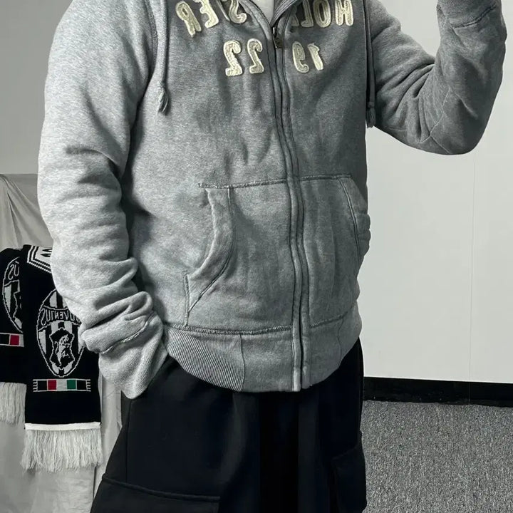 [BUNJANG] Hollister Wolfjaw Sherpa Hooded Zip-up Jacket / 홀리스터 울프죠 쉐르파 후드집업