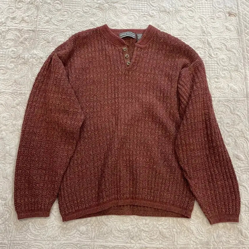 [BUNJANG] DAVID TAILOR Henley Neck Knit / DAVID TAILOR 헨리넥 니트