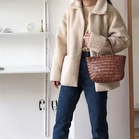 [BUNJANG] Unbranded Brown Boucle Jacket / 브라운 뽀글이 자켓