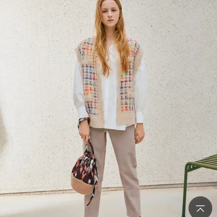 [BUNJANG] Thursday Island Gradient Tweed Open Vest / 써스데이아일랜드 그라데이션 트위드 오픈 베스트 M사이즈