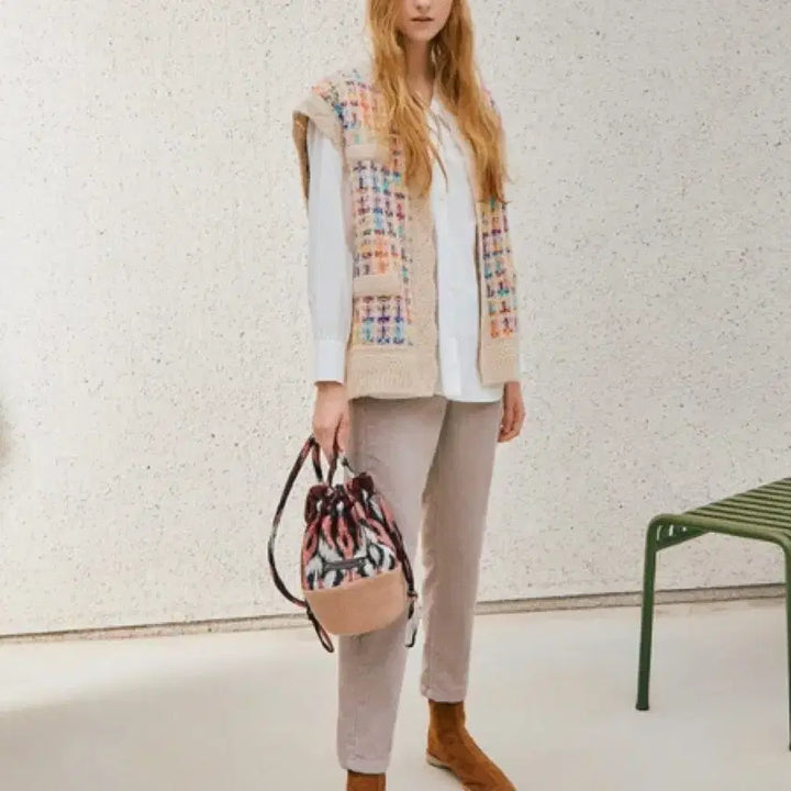 [BUNJANG] Thursday Island Gradient Tweed Open Vest / 써스데이아일랜드 그라데이션 트위드 오픈 베스트 M사이즈