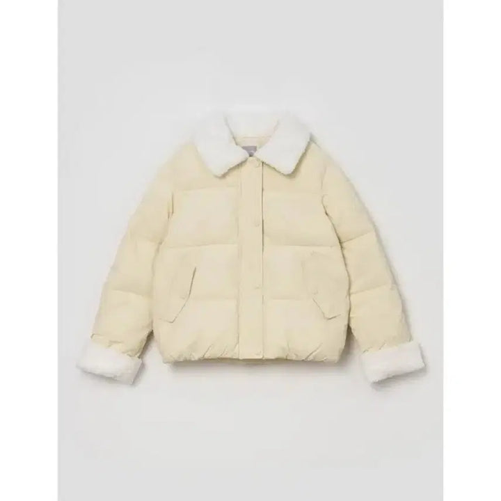 [BUNJANG] 8 Seconds Ivory Fur Collar Padding Jacket M / 에잇세컨즈 아이보리 퍼 칼라 패딩 M