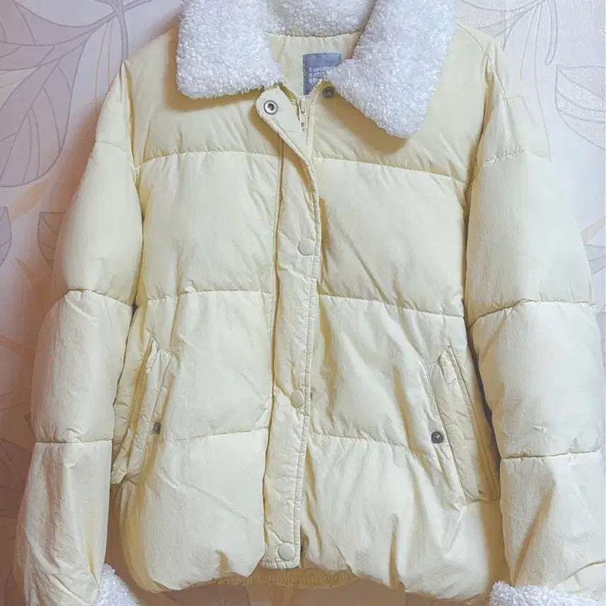 [BUNJANG] 8 Seconds Ivory Fur Collar Padding Jacket M / 에잇세컨즈 아이보리 퍼 칼라 패딩 M