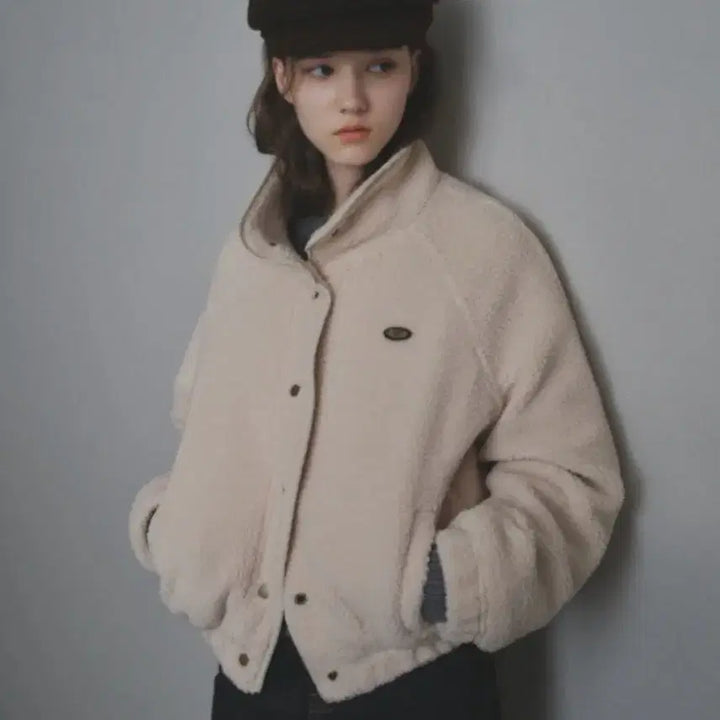 [BUNJANG] Oreo Comfy Plus Jacket Ivory / 오로 콤피 플러스 자켓 뽀글이 양털 자켓 아이보리