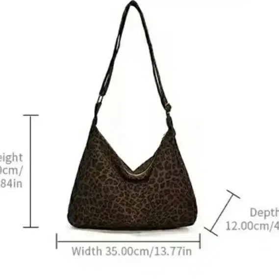 [BUNJANG] Leopard Hobo Bag / 레오파드 호보백 숄더백 크로스백