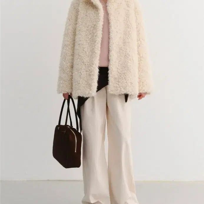 [BUNJANG] DUNST CURLY FUR HALF JACKET IVORY / 던스트 퍼자켓 CURLY FUR HALF JACKET IVORY 00S