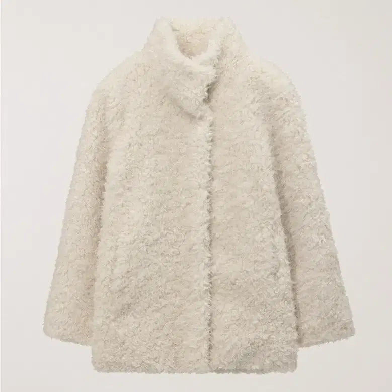 [BUNJANG] DUNST CURLY FUR HALF JACKET IVORY / 던스트 퍼자켓 CURLY FUR HALF JACKET IVORY 00S