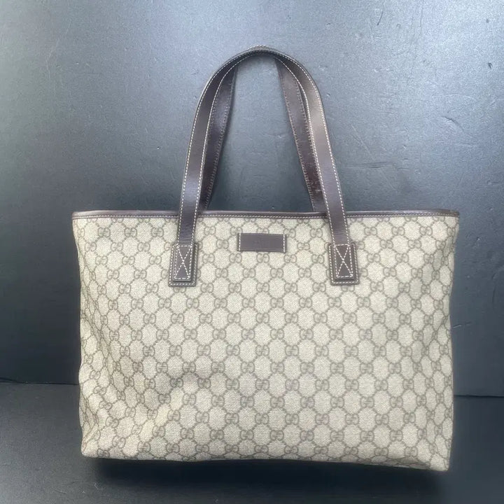 [BUNJANG] Gucci GG Logo Large Shopper Tote Bag / GUCCI 구찌 PVC GG로고 라지 쇼퍼 토트백 숄더백 211137