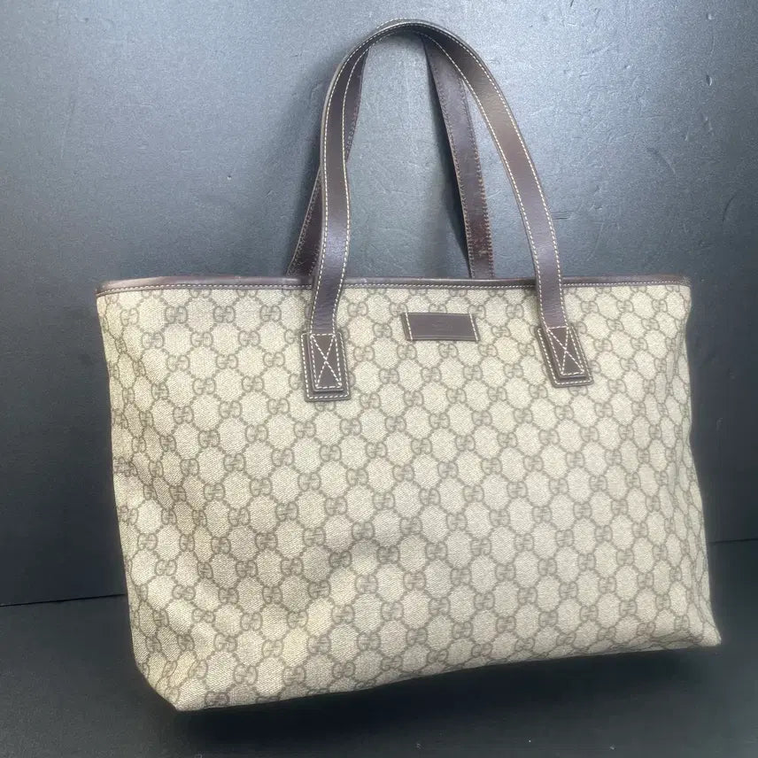 [BUNJANG] Gucci GG Logo Large Shopper Tote Bag / GUCCI 구찌 PVC GG로고 라지 쇼퍼 토트백 숄더백 211137