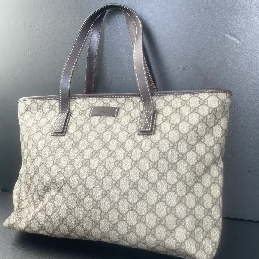 [BUNJANG] Gucci GG Logo Large Shopper Tote Bag / GUCCI 구찌 PVC GG로고 라지 쇼퍼 토트백 숄더백 211137