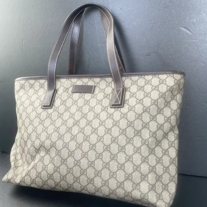 [BUNJANG] Gucci GG Logo Large Shopper Tote Bag / GUCCI 구찌 PVC GG로고 라지 쇼퍼 토트백 숄더백 211137