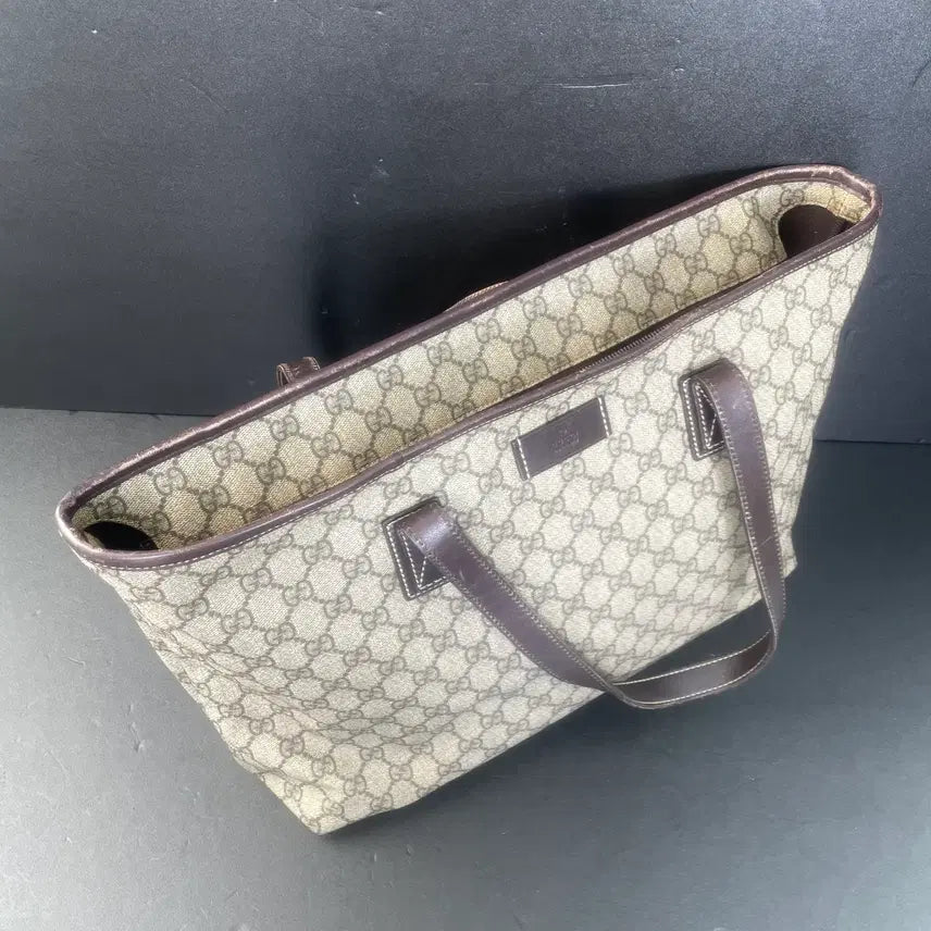 [BUNJANG] Gucci GG Logo Large Shopper Tote Bag / GUCCI 구찌 PVC GG로고 라지 쇼퍼 토트백 숄더백 211137
