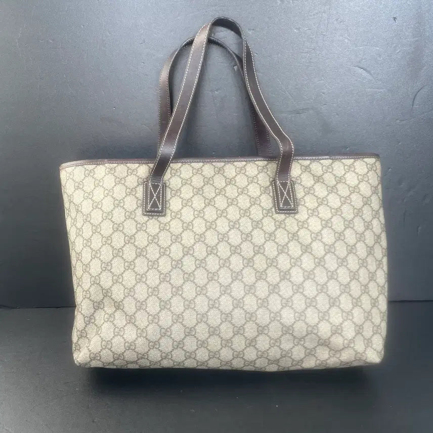 [BUNJANG] Gucci GG Logo Large Shopper Tote Bag / GUCCI 구찌 PVC GG로고 라지 쇼퍼 토트백 숄더백 211137