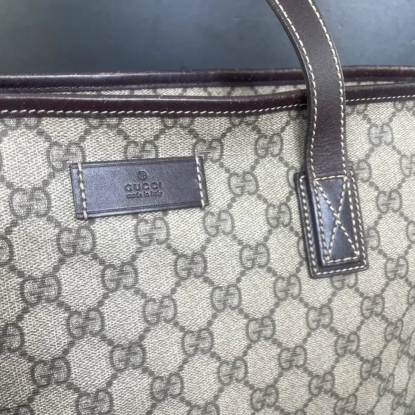 [BUNJANG] Gucci GG Logo Large Shopper Tote Bag / GUCCI 구찌 PVC GG로고 라지 쇼퍼 토트백 숄더백 211137