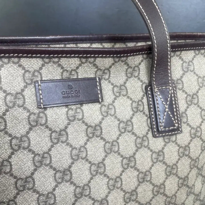 [BUNJANG] Gucci GG Logo Large Shopper Tote Bag / GUCCI 구찌 PVC GG로고 라지 쇼퍼 토트백 숄더백 211137