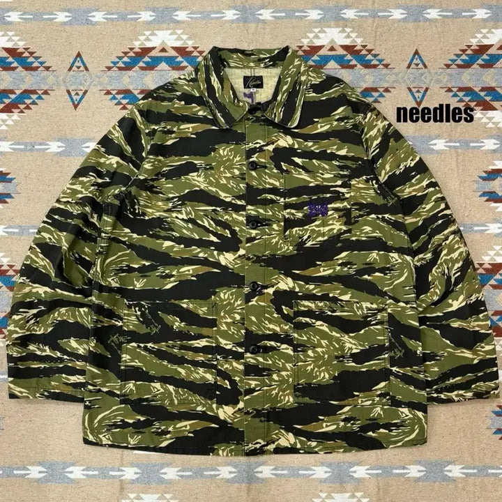 [BUNJANG] Needles D.N Coverall Camo Flage Chore Jacket / [M] 니들스 D.N 커버올 카모 플라쥬 초어 자켓