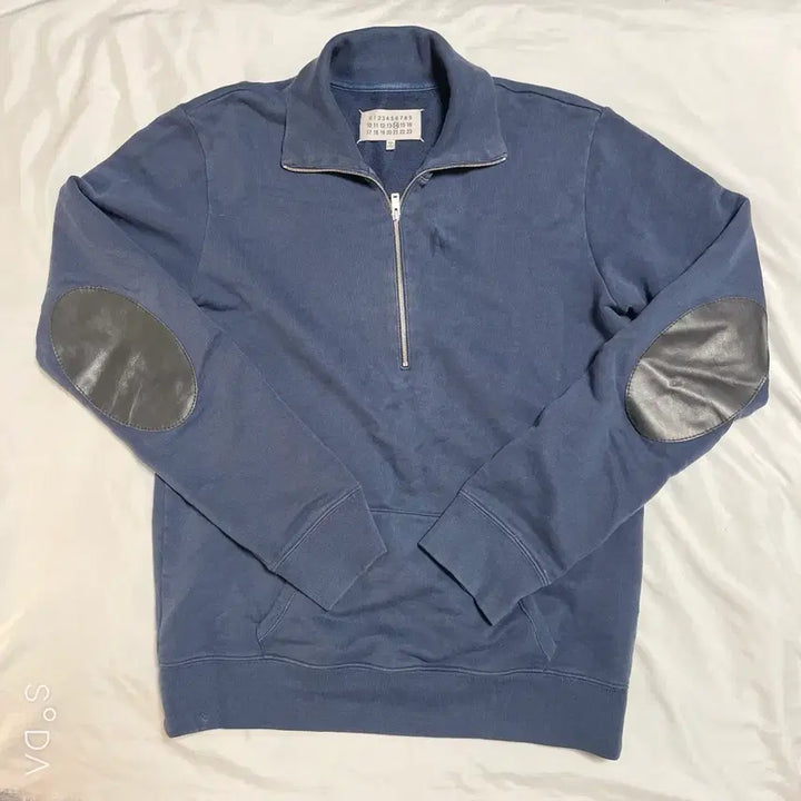 [BUNJANG] Maison Margiela Elbow Patch Half-Zip Sweatshirt Navy / 마르지엘라 엘보우패치 하프집업 맨투맨 네이비