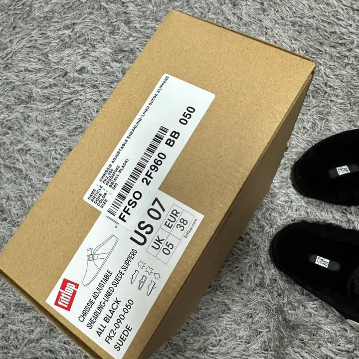 [BUNJANG] Fitflop Chris Shearling Suede Slippers - Black 245 / [새상품] 핏플랍 크리스 시어링 라인 스웨이드 슬리퍼 / 블랙 245