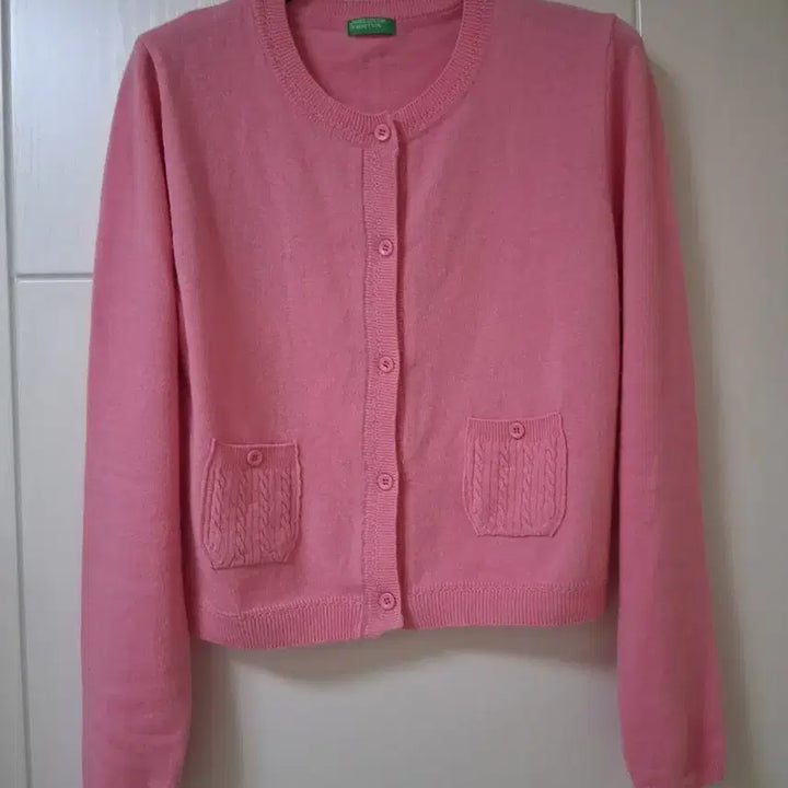 [BUNJANG] Benetton Pink Cardigan / 베네통 핑크색 여성 가디건