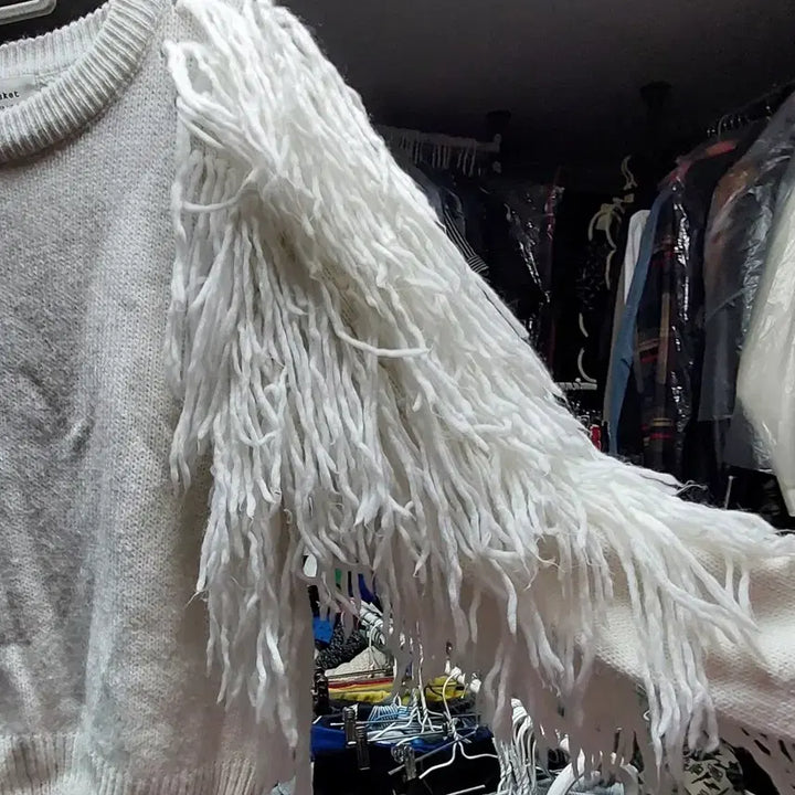 [BUNJANG] Fruit Basket White Knit Sweater / fruit basket 흰색 털실 니트