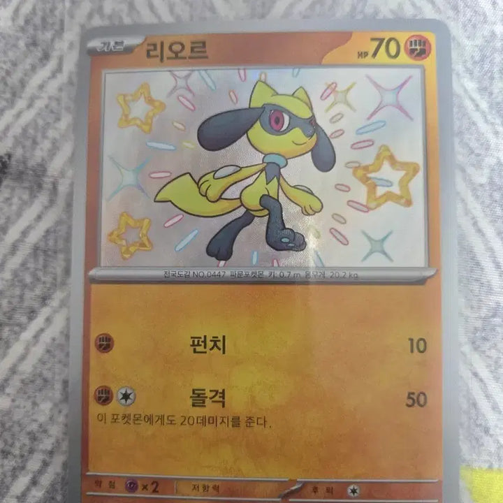 [BUNJANG] Pokemon Riolu Shiny Treasure Trading Card / 포켓몬 카드 리오르 이로치 샤이니트레저