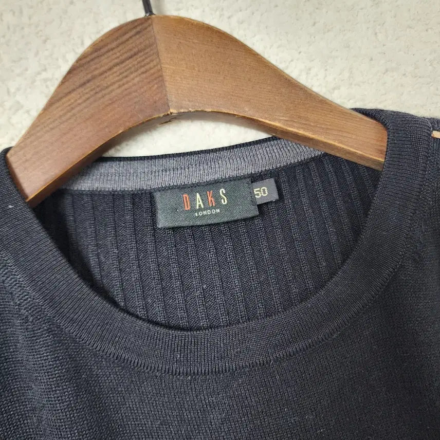 [BUNJANG] Daks Black Wool Blend Knit Long Sleeve / 닥스 블랙 양모 블렌디드 니트 긴팔 50