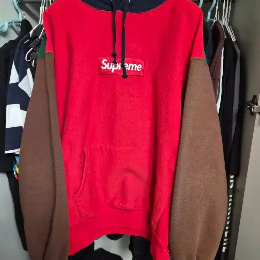 [BUNJANG] Supreme Box Logo Multicolor Hoodie L / 슈프림 박스 로고 멀티컬러 후드티 L