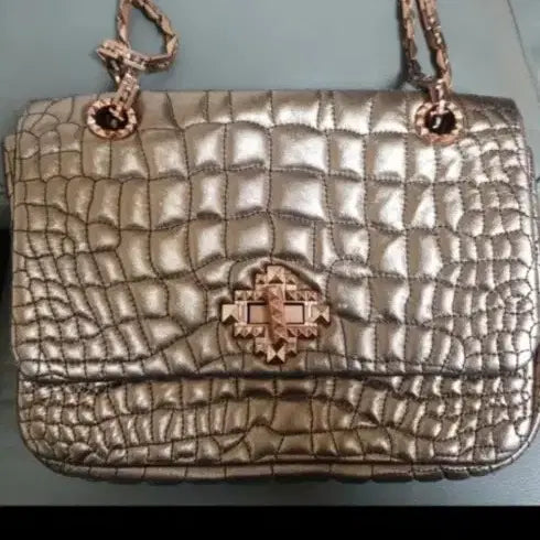 [BUNJANG] Lanvin Gold Chain Croc-Effect Shoulder Bag / 랑방 골드 체인 크로커 백 숄더백