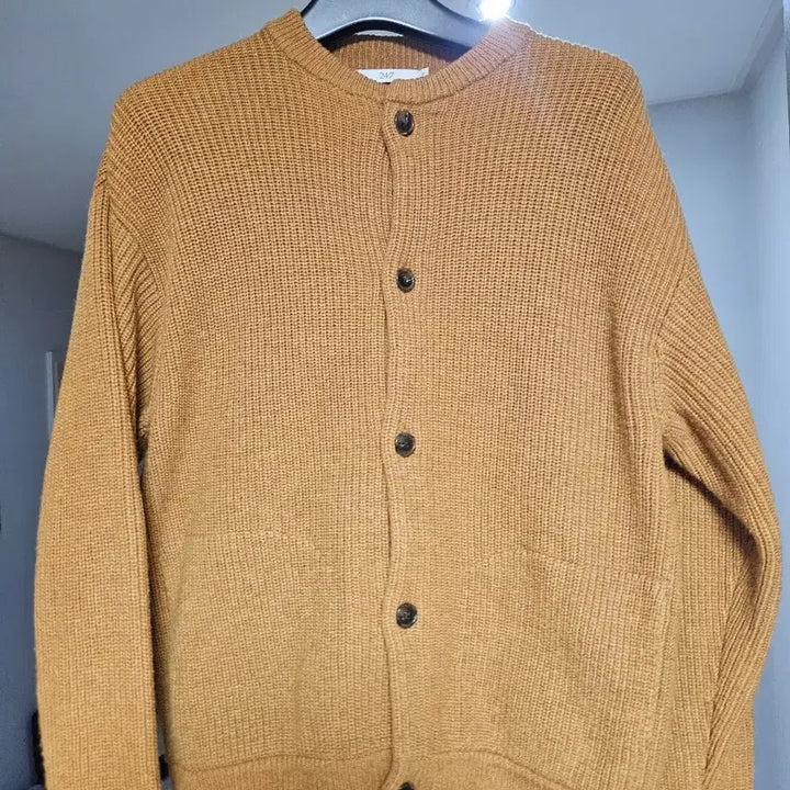 [BUNJANG] 24/7 Series Wool Cardigan (Mustard) / 24/7시리즈 울점퍼 가디건 95사이즈