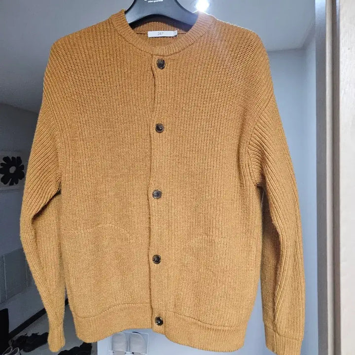 [BUNJANG] 24/7 Series Wool Cardigan (Mustard) / 24/7시리즈 울점퍼 가디건 95사이즈