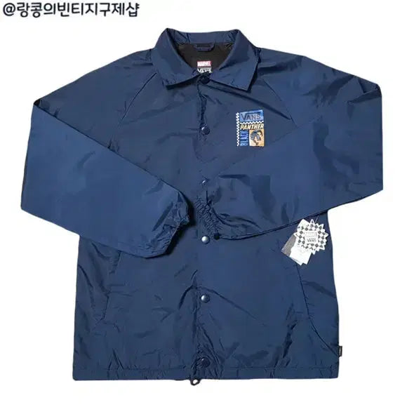 [BUNJANG] Vans x Marvel Black Panther Coach Jacket / 반스 x 마블 올드스쿨 블랙펜서 코치 자켓