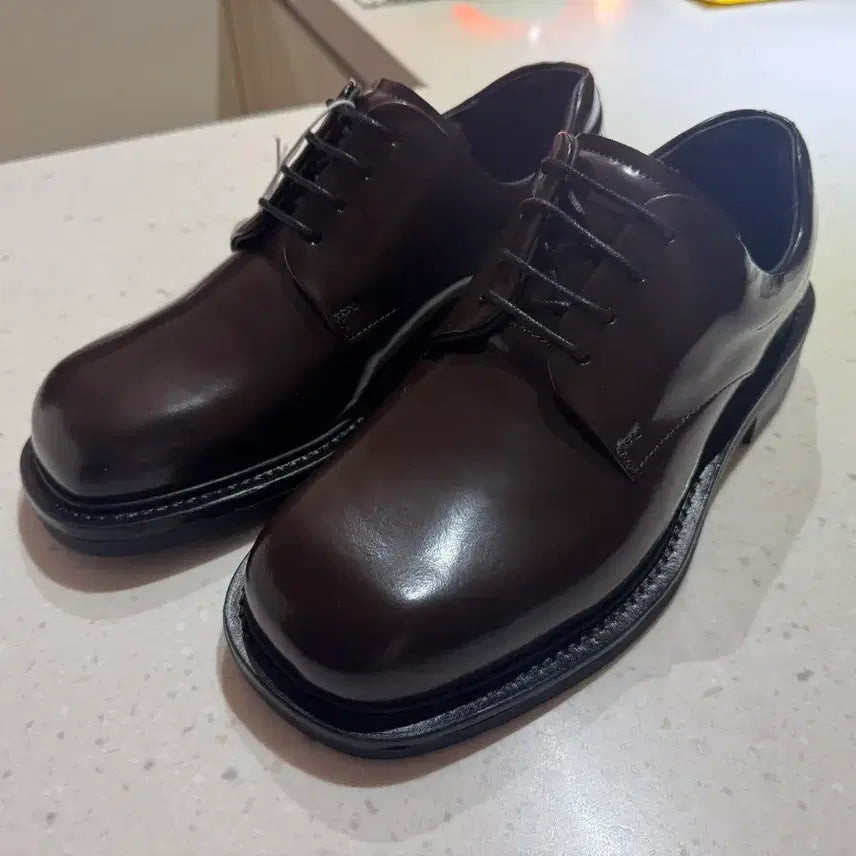 [BUNJANG] COS Square Toe Derby Burgundy Shoes / COS 스퀘어토 더비 버건디 40 사이즈