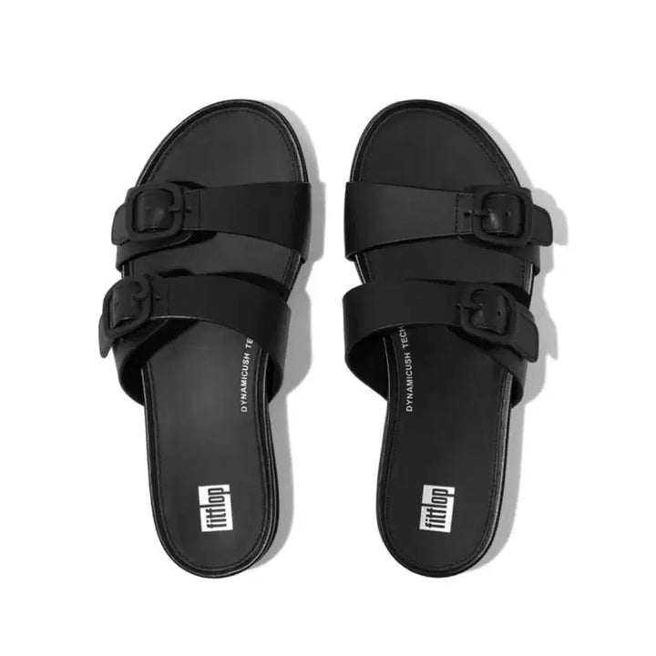 [BUNJANG] FitFlop Gracie Buckle Leather Black Slides (Size 245) / [새상품] 핏플랍 그라시에 버클 레더 블랙 슬라이드 / 245