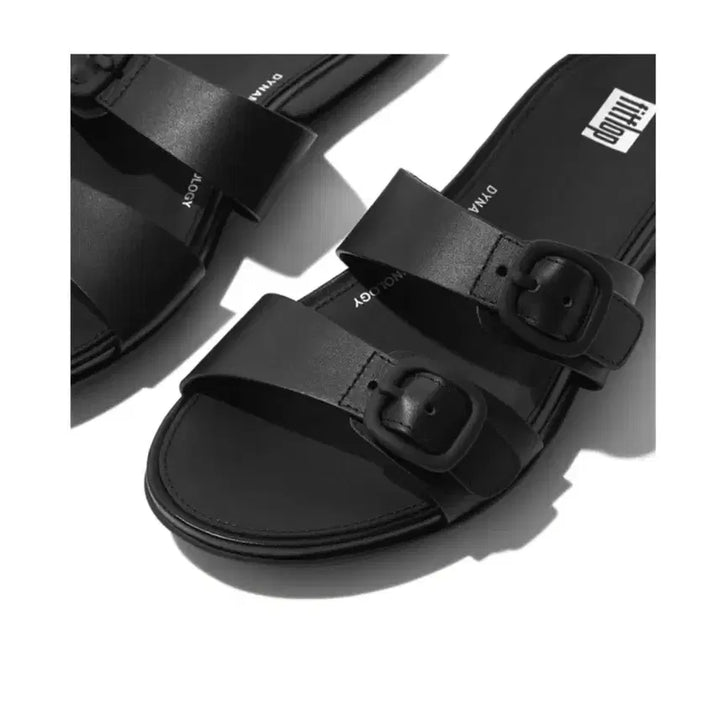 [BUNJANG] FitFlop Gracie Buckle Leather Black Slides (Size 245) / [새상품] 핏플랍 그라시에 버클 레더 블랙 슬라이드 / 245