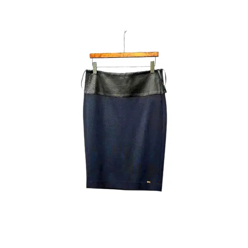 [BUNJANG] Tommy Hilfiger Leather-Accented Skirt / 타미힐피거    레더배색  스커트