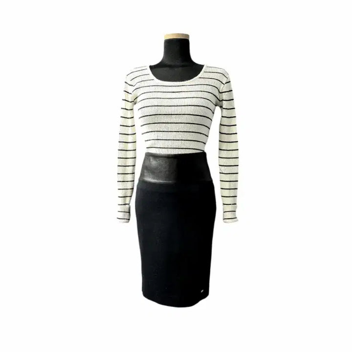 [BUNJANG] Tommy Hilfiger Leather-Accented Skirt / 타미힐피거    레더배색  스커트