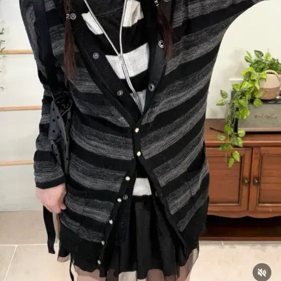 [BUNJANG] Cocomori Vintage Stripe Outfit Set / 코코모리 일본 빈티지 코디셋 코디 세트 스트라이프 모리걸 니혼진