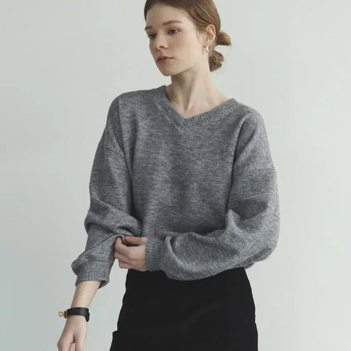 [BUNJANG] DIANA Gray Sweatshirt / 샤무스 DIANA 스웻셔츠 스웨터 그레이컬러